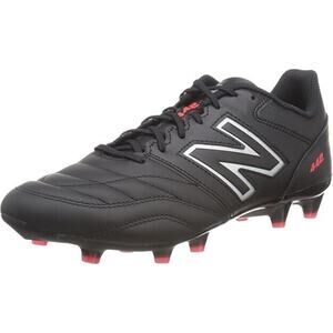 New Balance Men's 442 V2 Team FG Soccer Shoe, Black/White, 2E Wide, Size 9.5